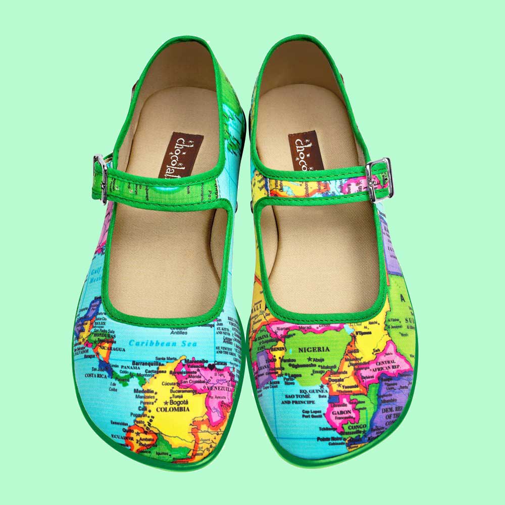 Bon Voyage Atlas Map Shoes