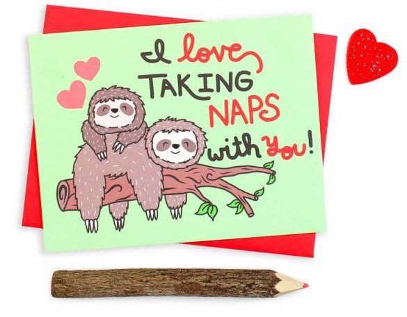Sloth Valentine's Day Card