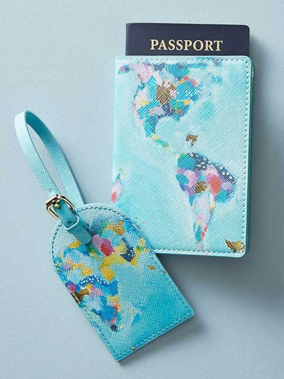 World Map Passport Holder & Luggage Tag