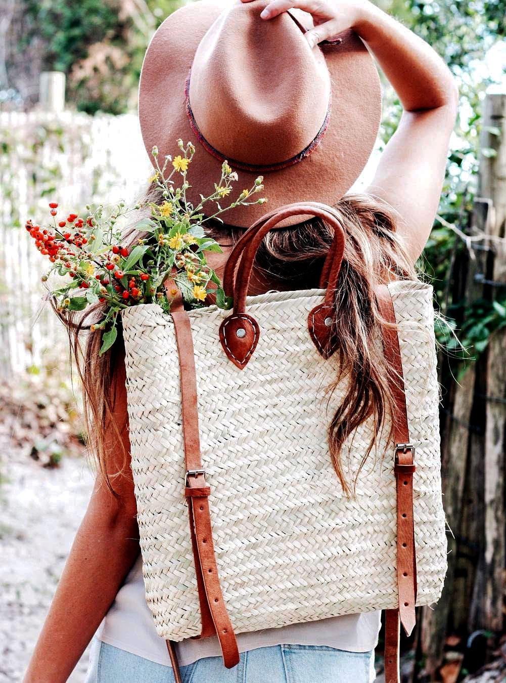 Handmade Straw Backpack